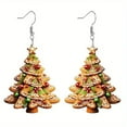 thumbnail image 2 of Aufmer 1 Pcs Festive Tree Cookie Earrings, Christmas Holiday Jewelry, Acrylic Ornament Earrings, Seasonal Party Accessories(Multicolor), 2 of 6