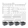 thumbnail image 1 of （80 Pieces）Pegboard Hooks Tool Holder with Bins, Dowel Locks, for Organizing Various Tools, 1 of 5