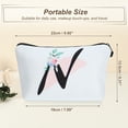 thumbnail image 5 of Unique Bargains Personalized Makeup Bag N Cosmetic Bag Small Monogrammed Purse White, 5 of 7