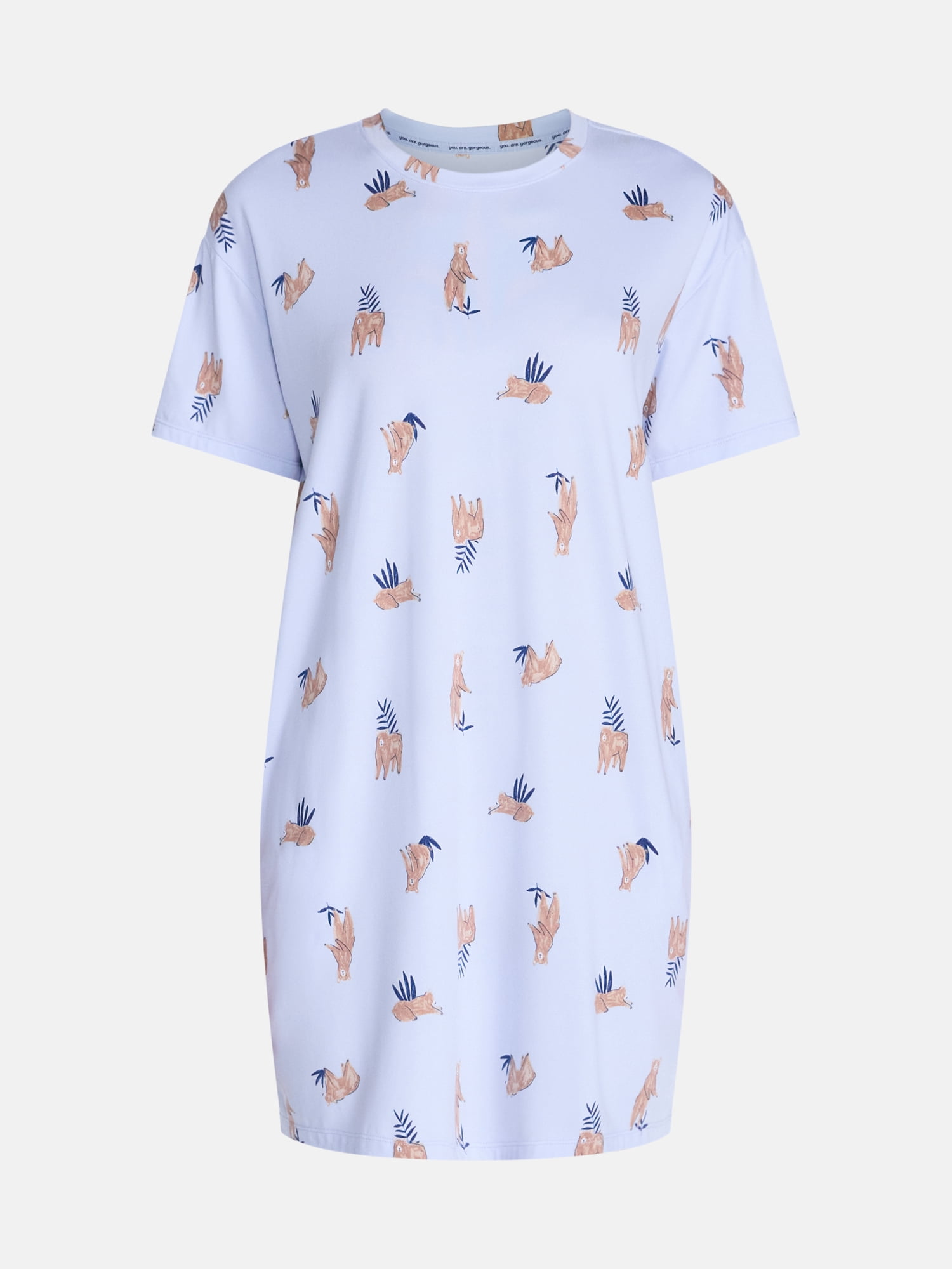 Joyspun Women's Essential Short Sleeve Sleepshirt, Sizes S/M to 2X/3X