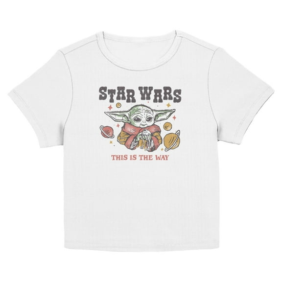 Juniors Star Wars: The Mandalorian Planets Grogu Sketch T Shirt