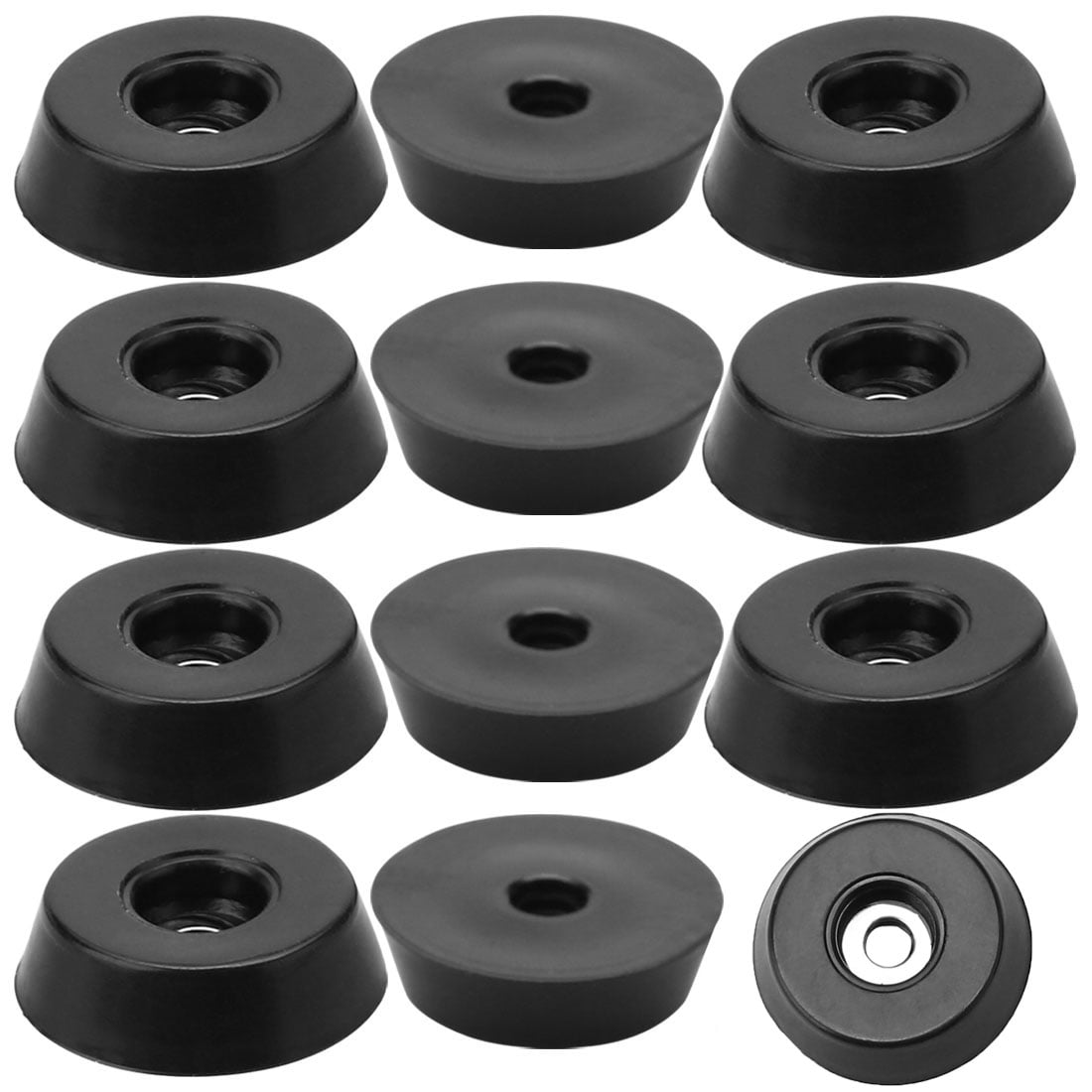 Uxcell 12pcs Rubber Feet Bumper Pads For Furniture Feet With Washer D18x15xh5mm