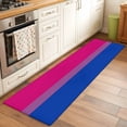 thumbnail image 3 of Color Stripes Washable Runner Rugs 2'x6', Pink Purple Navy Blue Striped Abstract Lines Low Pile Throw Entryway Rug Non-Slip Sturdy Edge Binding Carpet for Indoor Bedside Entrance Bedside, 3 of 9