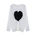 thumbnail image 4 of Seyurigaoka Women Leisure Long Sleeve Knitwear, Color Matching Heart Pattern Round Collar Pullover Sweater Knitted Tops, 4 of 9