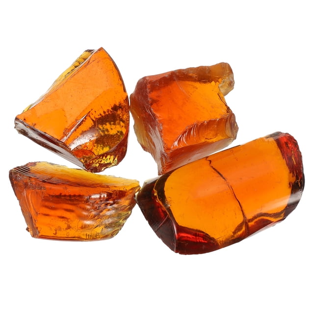 Uxcell Fire Glass for Fire Pit, 1.97"-3.15" High Luster Reflective Glass Rocks, Brown