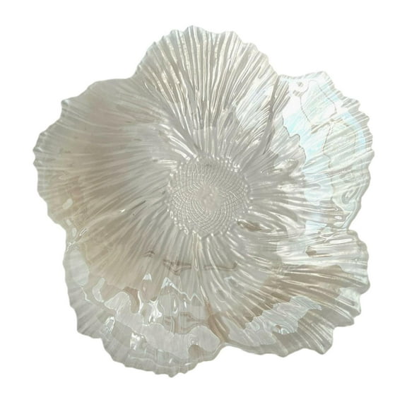 WeiLaiKeQi Luxury Flower Glass Plate Dessert Plate for Home Dining Room Kitchen Counter S S