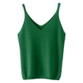 thumbnail image 4 of WULMLEO Women's V-Neck Knit Tank Top – Soft Stretchy Sleeveless Sweater in White, Perfect for Layering & Casual Wear Green M, 4 of 4