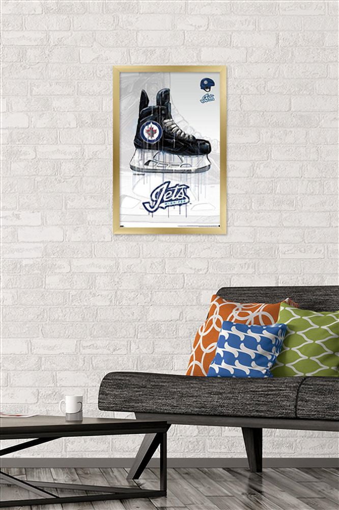 NHL Winnipeg Jets - Drip Skate 21 Wall Poster, 14.725" x 22.375", Framed