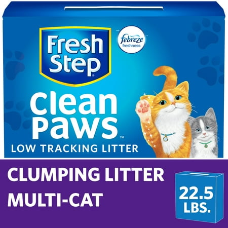 Fresh Step Clean Paws Multi-Cat Scented Litter with the Power of Febreze, Clumping Cat Litter, 22.5 Pounds