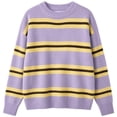 thumbnail image 5 of Zeijnsda Womens Winter Sweaters Thicken Warm Striped Sweaters Crew Neck Knit Pullover Sweaters for Women, 5 of 6