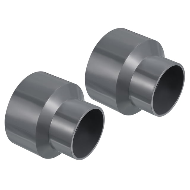 Unique Bargains Raccord Droit pour Tuyau de Réducteur 110x75mm, Gris 2 Pack