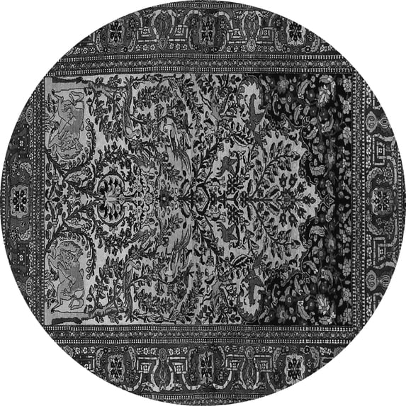Ahgly Company Indoor Round Persian Gray Traditional Area Rugs, 6' Round