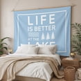 thumbnail image 3 of Blue Tapestry for Bedroom Wall Hanging Tapestry, Mountain Forest Tree Life Is Better at The Lake Ceiling Backdrop Tapestries Poster Blanket Wall Decor for Teens Room Living Room Dorm 59" x 79", 3 of 8