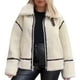 thumbnail image 2 of Abrigo informal de manga larga sin capucha y chaquetas para mujer, abrigo grueso de moda para mujer, abrigo holgado de cordero, abrigo de cuero para motocicleta para mujer, abrigo para mujer, 2 of 9
