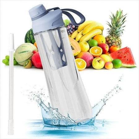 

Outdoor Drinking Bottle 700 ml Leak-Proof Water Cup Sports Kettle with Fruit Container and Straw Water Bottle for Camping Gym