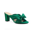 thumbnail image 1 of BLISSFUL STEP Sandales à Talon Épais à Enfiler pour Femmes avec Nœud Vert 9,5, 1 of 7