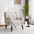 thumbnail image 6 of UIXE Floral Accent Chairs Linen Fabric Armchair for Living Room Bedroom Side Sitting for Home Office, Pattern Leaf, 6 of 7