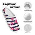 thumbnail image 5 of Lsque Dark Blue Stripes and Flamingos Pattern Womens Comfort Cotton on Scuff With Memory Foam and Anti-skid Sole Slipper-44/45, 5 of 7