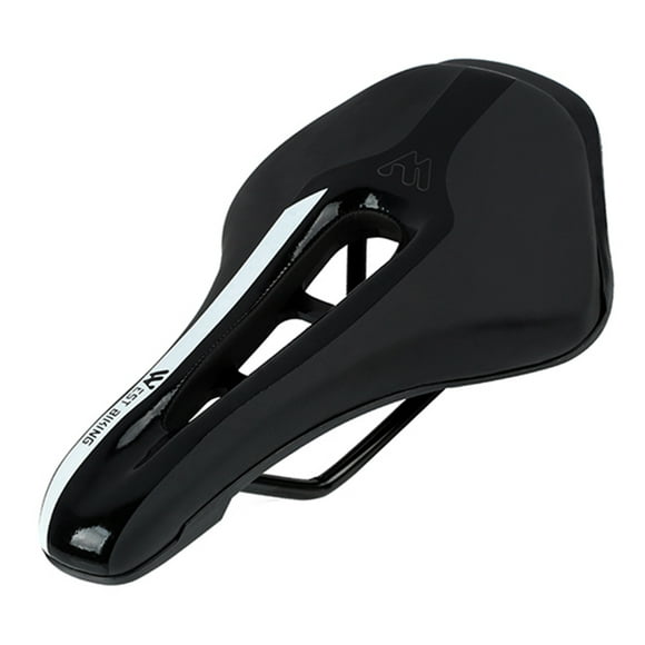 Selle de Vélo Rails en Acier Selle de Vélo de Montagne Siège de Bicyclette Cuir PU Souple Route VTT Selle de Vélo Creuse Respirante Selle de Vélo Accessoires de Vélo Équipement de Conduite