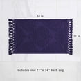 thumbnail image 4 of Jean Pierre Ricardo Cotton Fringe 21 x 34 in. Bath Rug, Indigo, 4 of 11