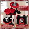 thumbnail image 3 of Resenkos Large Gothic Cat Tree with Enclosed Condos and Plush Perches, Black & Red, 3 of 8