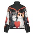 thumbnail image 6 of Jackets for Women Winter Coat Jackets Flannel Stand Collar Jacket(Cute Cats Heart Design,Size:S-4XL), 6 of 7