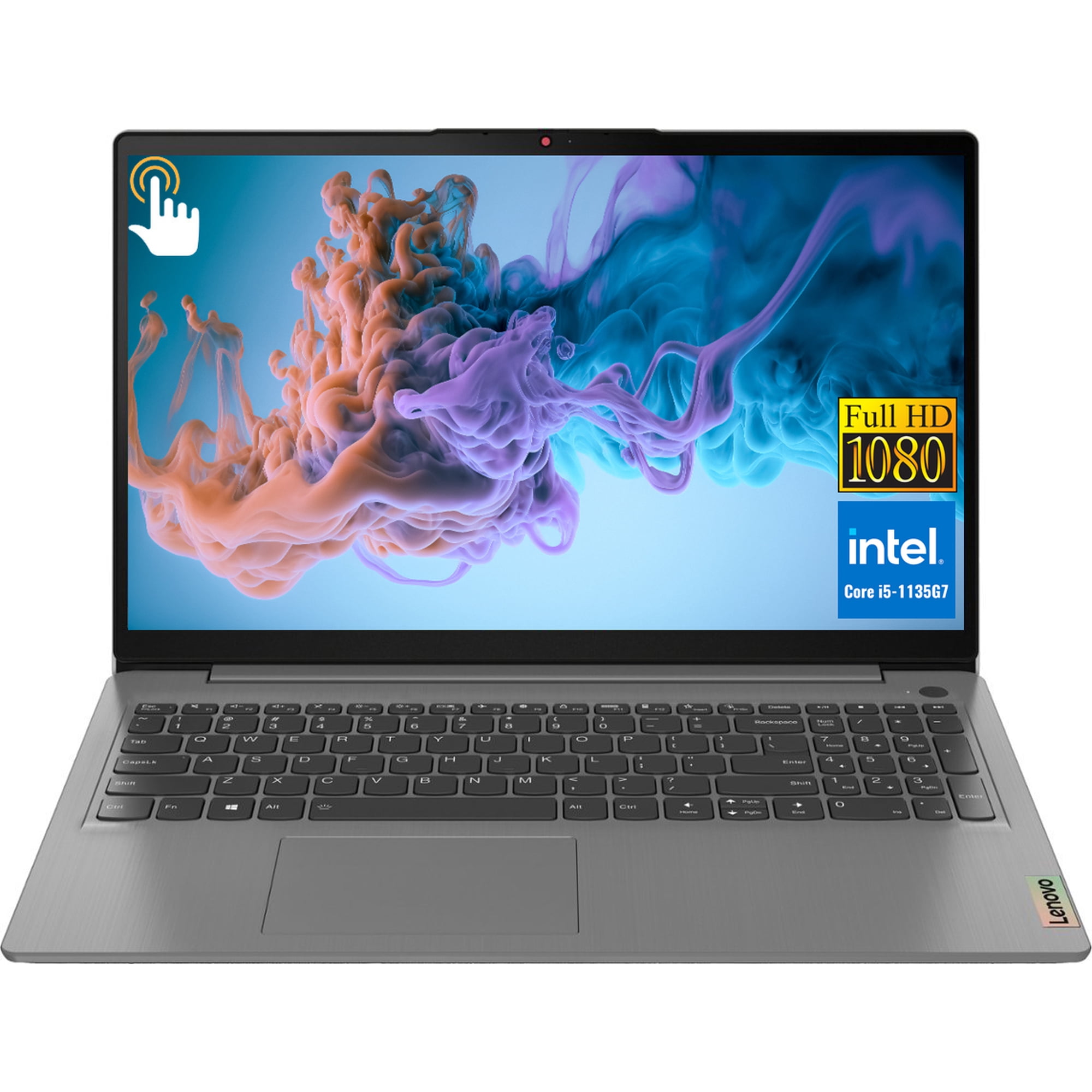 Lenovo Ideapad 3i Laptop, 15.6" FHD IPS Touchscreen Computer, Intel Core i5-1135G7, 20GB RAM, 1TB SSD, Intel Iris Xe Graphics, Wi-Fi 6, Windows 11 Home in S Mode, Arctic Grey, Cefesfy USB Hub