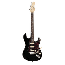 Tagima T 635 Classic BK LF/TT Solid Body Electric Guitar, Maple neck with Rosewood fingerboard. Black body, Turtoise pickguard