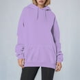 thumbnail image 2 of MuXi Women's Oversized Letter Print Hoodie Soft Pullover Sweatshirt Casual Loose Fit Comfortable Daily Wear (Light Purple,XL), 2 of 6