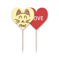 thumbnail image 1 of Nariz de gato Palillos de dientes bandera etiqueta de amor selección de pastelitos, 1 of 4