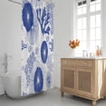 thumbnail image 2 of Blue Nautical Coastal Shower Curtain Sets,Starfish Seashell Coral Beach Bathroom Curtains,Ocean Themed Bath Curtain,Waterproof Fabric with 12 Hooks 72x72Inches, 2 of 6