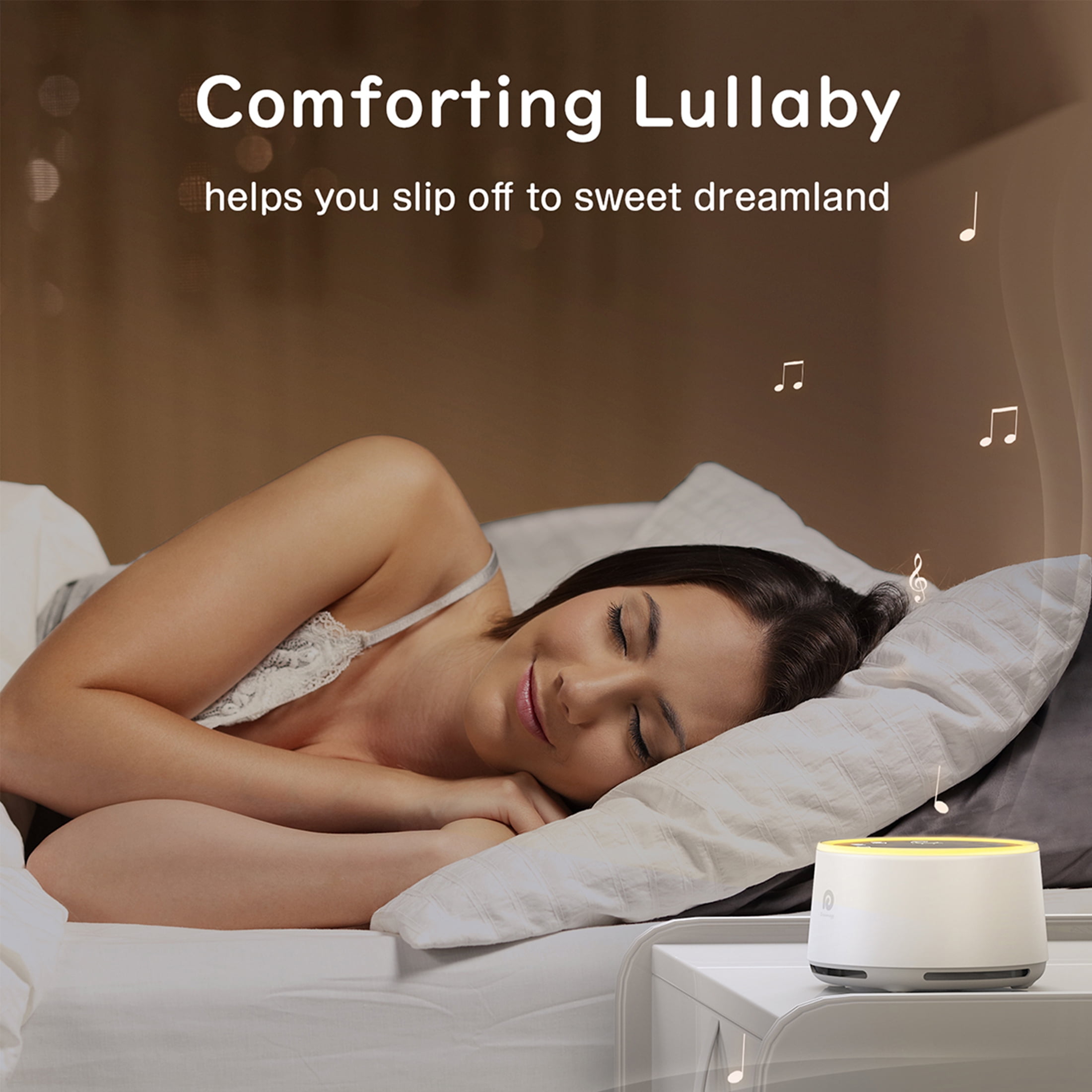 Dreamegg White Noise Sound Machine for Baby Adult Sleep with Night Light for Kids Bedroom