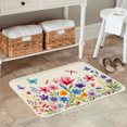 thumbnail image 2 of FJPT Non Slip Flannel Polyester Floor Mat With Floral Butterfly Design For Bathroom Kitchen Bedroom Decor 31.5x19.7 inch, 2 of 5
