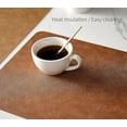 thumbnail image 3 of RENMTURE Faux Leather Placemats,Cup mat,Non-Slip, for Kitchen Dining Table,Conference,Restaurant,Coffee Shop (Walnut Brown, Rectangle)_Gift Of G, 3 of 5