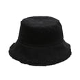 thumbnail image 2 of Certgust Hot Sales Sun Hat for Women Hats for Women Winter Spring Solid Color Fashion Corduroy Warm Fisherman Sunscreen Outdoors Black, 2 of 5