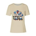 thumbnail image 5 of UVEASISHA 4th of July Tshirts for Women Funny Patriotic Graphic Short Sleeve Tees Holiday Celebration Gnomes T-Shirt Beige S, 5 of 5