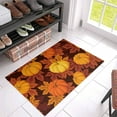 thumbnail image 3 of Fall Welcome Mat Thanksgiving Pumpkin Indoor Doormat,Autumn Maple Leaf Floor Door Mat Orange Watercolor Non-Slip Entrance Rugs,Farm Leaves Seamless Water Absorbent Bath Rug for Bedroom 20x32in, 3 of 6
