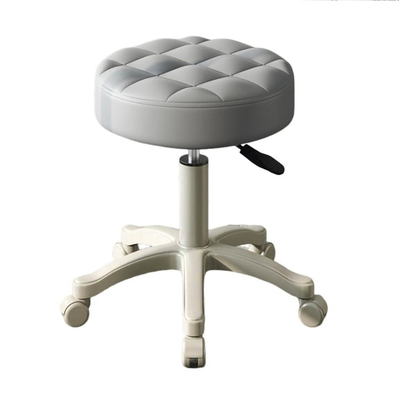 Aqzb Rolling Stool with Wheels Faux Leather Soft Cushion Height Adjustable 360-Degree Swivel Armless Backless Drafting Work SPA Salon Bar Cafe Home Office Stool _Clearance Swiveling Stool