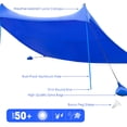thumbnail image 5 of Gymax 10x9 FT Portable Beach Canopy Tent Shelter w/ Sand Anchor Carry Bag Blue, 5 of 7