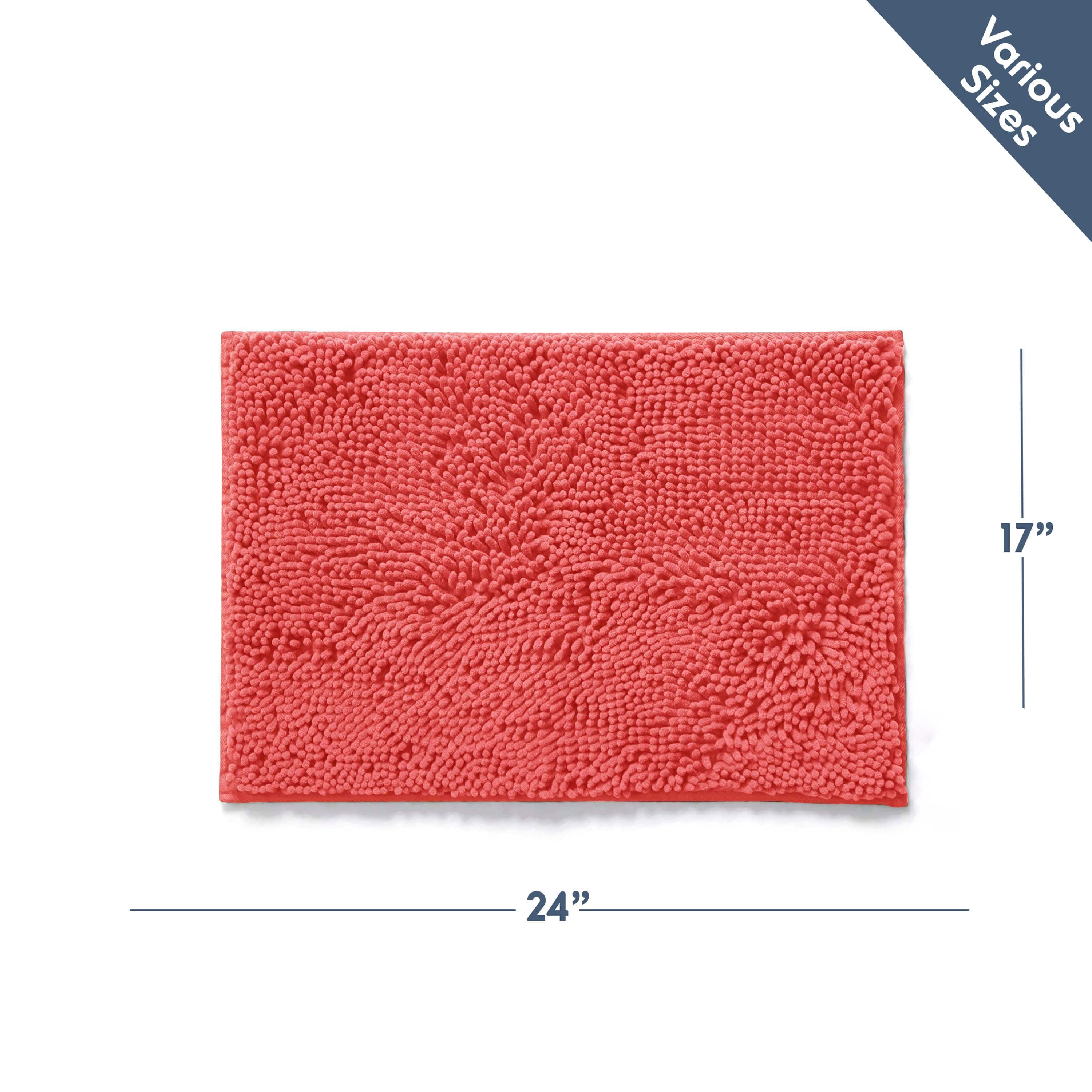 LammaLoe Bath Rug, Chenille Bathroom Rug, Absorbant Bath Mat For Bathroom Decor, Shower Mat 17x24 & 20x32 Pack
