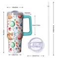 thumbnail image 2 of Festive Snowflake 30oz Tumbler with Handle and Straw Lid, Christmas Winter Stainless Steel Coffee Cup, Holiday Insulated Mug, Gifts for Women, 2 of 5