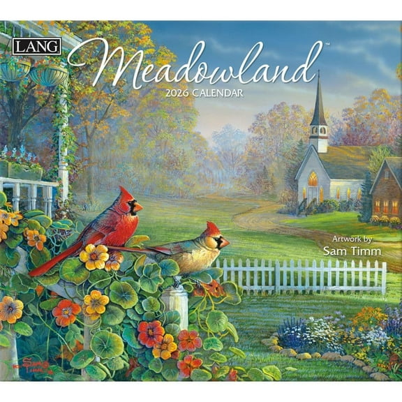 Lang Brands, LLC, Meadowland 2026 Wall Calendar by Sam Timm, 13.4'' X 12'', 12-Month Calendar with Stapled Binding
