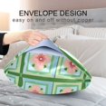 thumbnail image 4 of Yayeee Pillowcase Standard Size Set of 2 Satin Wrinkle Resistant Envelope Pillow Case, Green Blossom Mosaic, 4 of 8