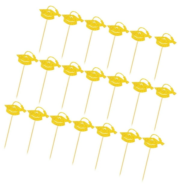 Paquete de 20 piezas con , sombrero de graduación, adorno para tarta, selecciones para cupcakes, decoración para de graduación
