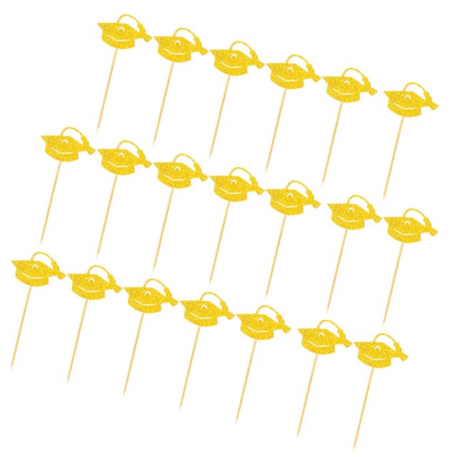 de 20 piezas de sombrero de graduación para cupcakes, decoración para fiestas