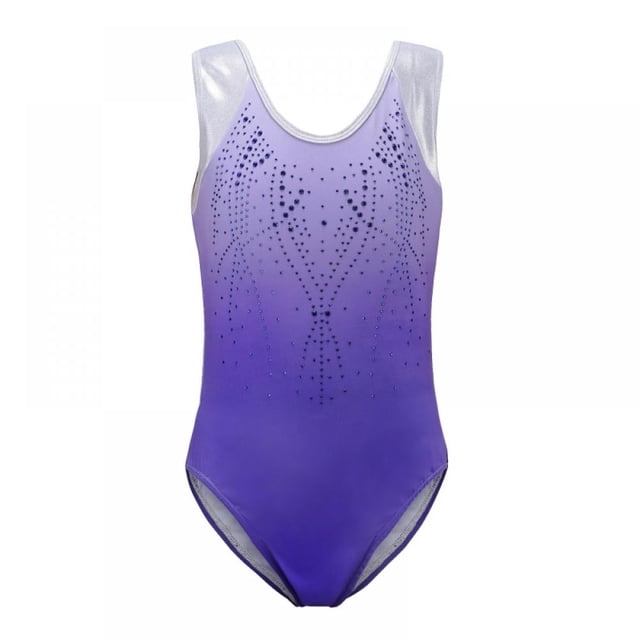 Sleeveless Bright Pattern Body Suit Ballet Gymnastics Gradient Color Dance Trainning