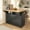 55.7"Black, variant on HICOMILA Kitchen Island with Storage, Wood Kitchen Island Cart with 2 Drop Leaf, Power Outlet, Folding Island with 3 Drawers, White