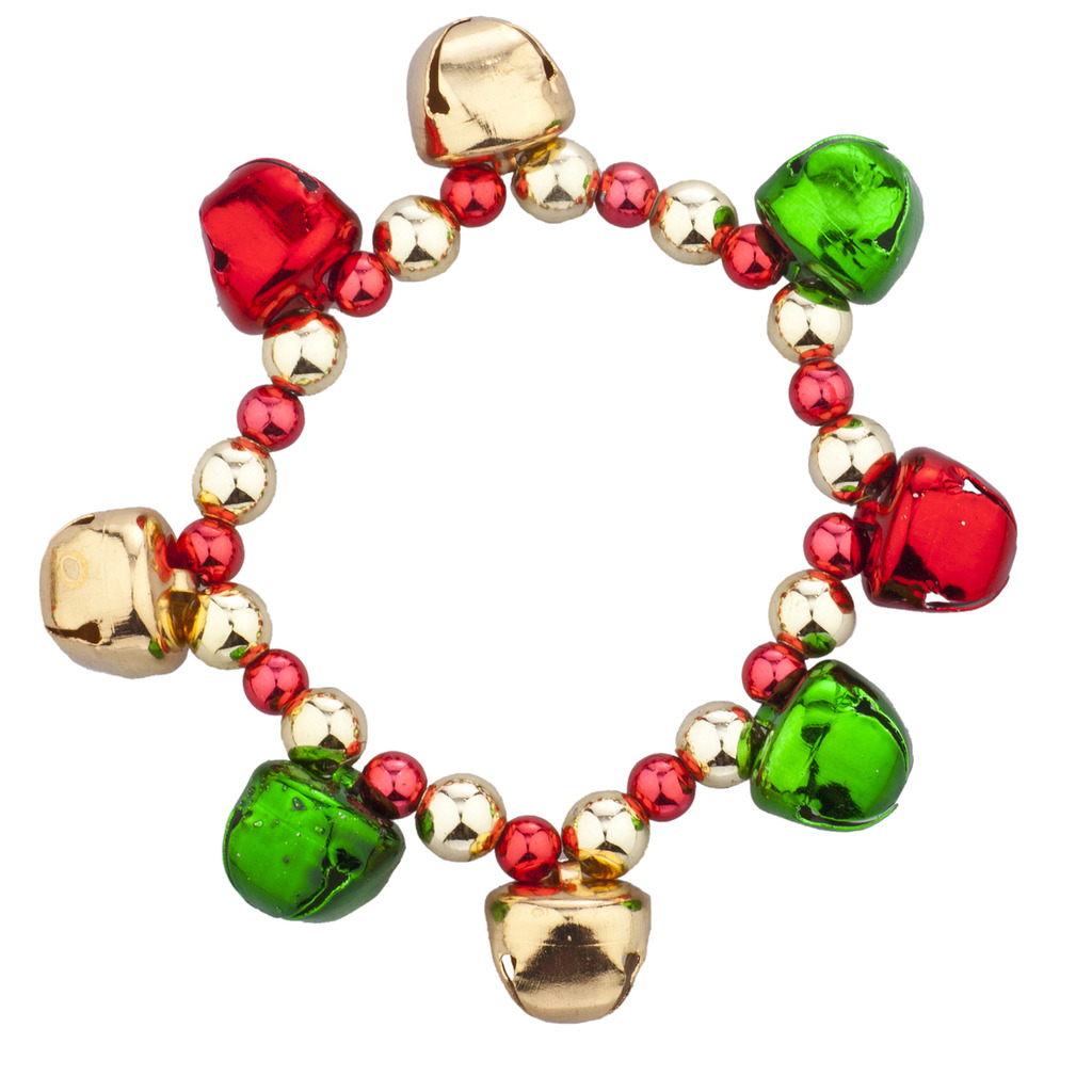 Lux Accessories Gold Tone Christmas XMas Holiday Jingle Bells Bracelet