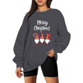 thumbnail image 2 of Top de moda Navidad Mujer Casual Y 2 K Manga Larga Impreso Sin Capucha Sudadera Suelta Cuello Redondo Gris M Gibobby, 2 of 4