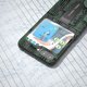 thumbnail image 4 of Funda de cuero genuino con textura Mahjong y soporte para Samsung Galaxy Z Flip5 (azul), 4 of 5